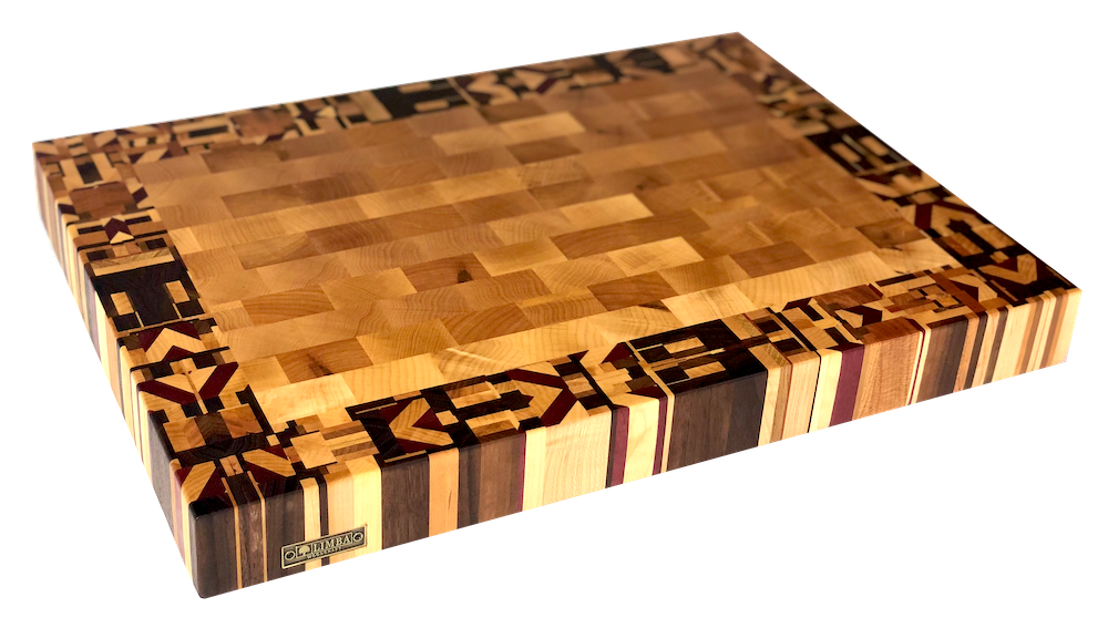 Confetti Border Butcher Block End Grain 19.5x14.5x2 | Cutting Boards - LIMBA Woodcraft